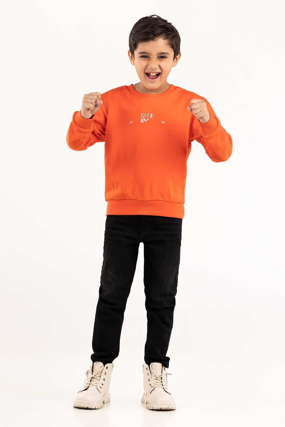Junior Boy Orange Sweatshirt