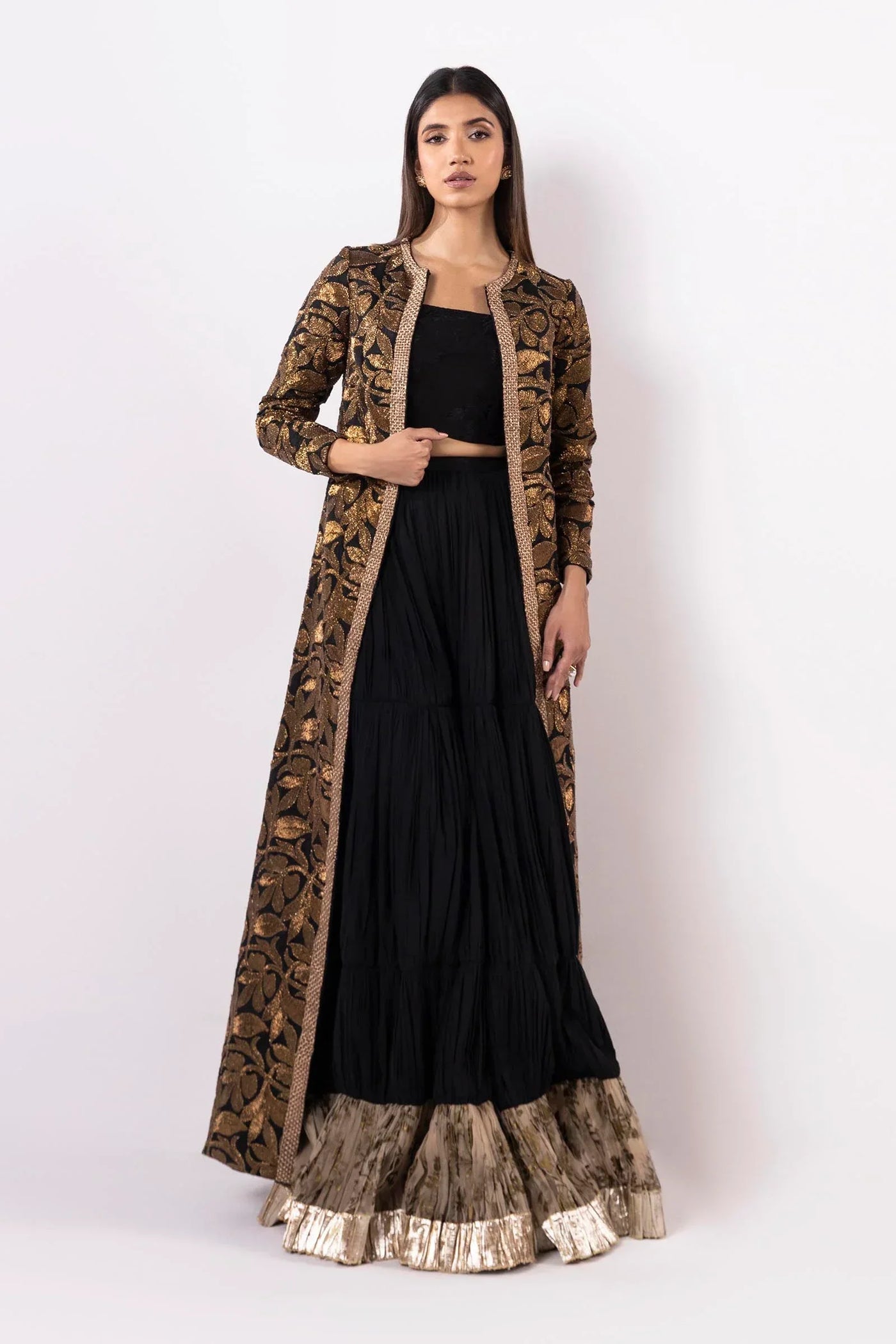 Stitched Printed Satin Shirt + Culotte