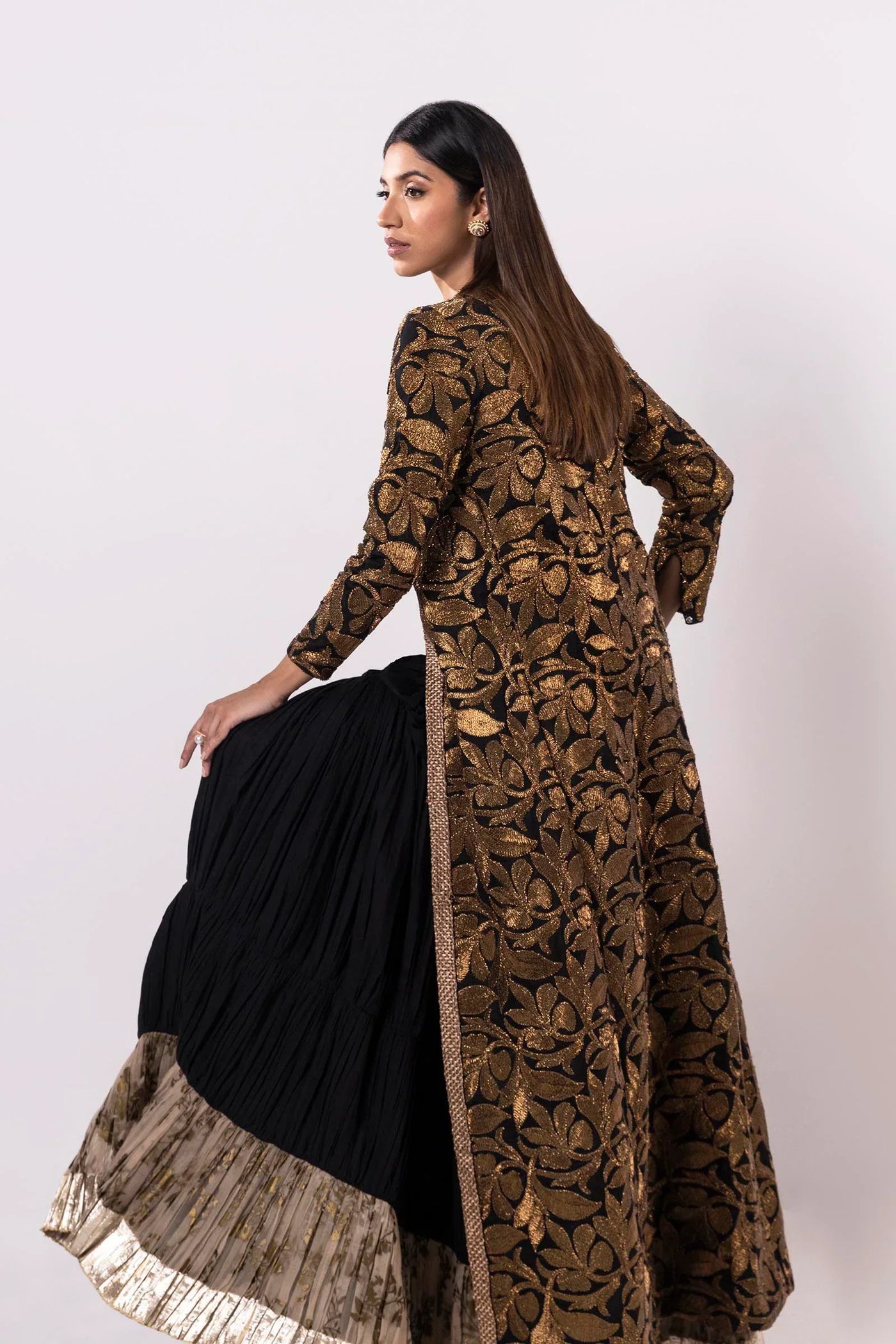 Stitched Printed Satin Shirt + Culotte