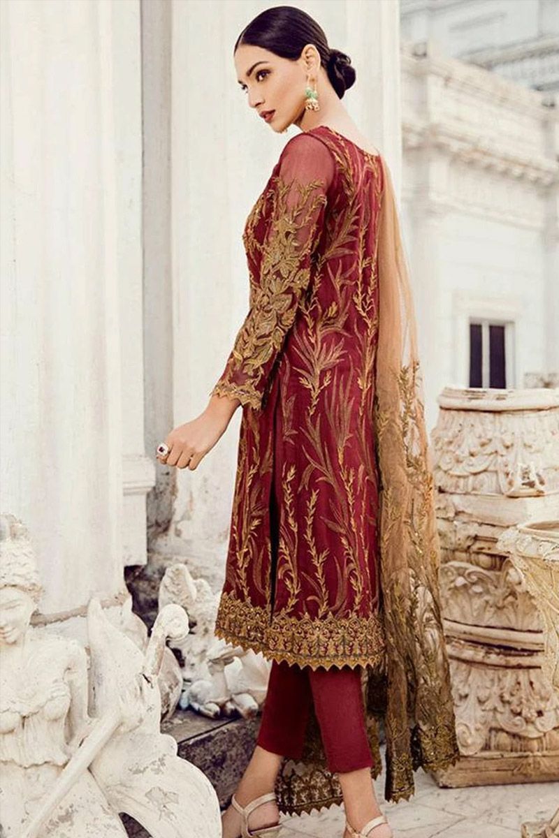 Mairaz Maroon Salwar Kameez