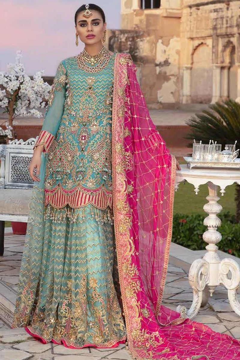 Emaan Adeel Style — Mairaz Blue Sharara