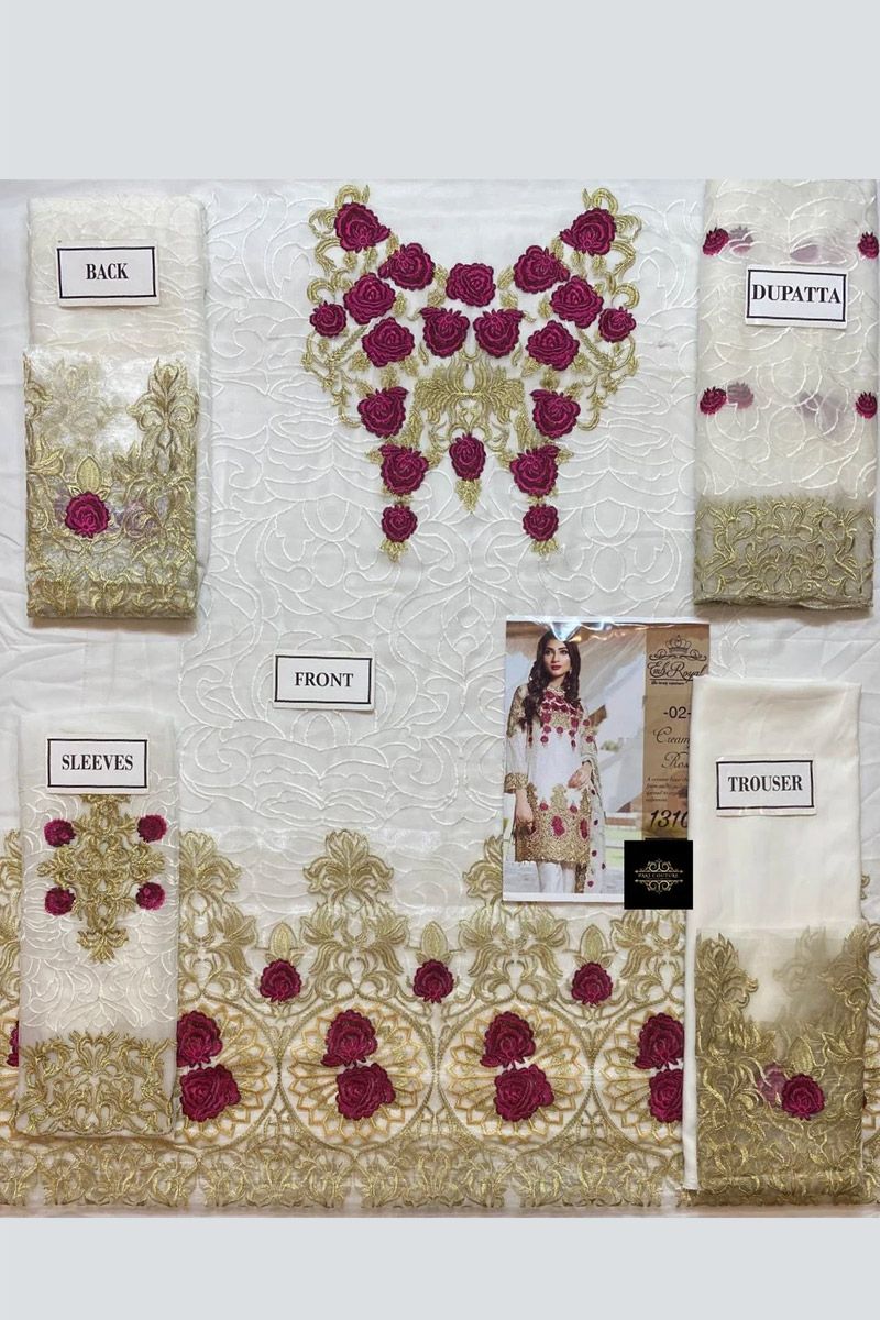 Maria B Style — Mairaz White Salwar Kameez