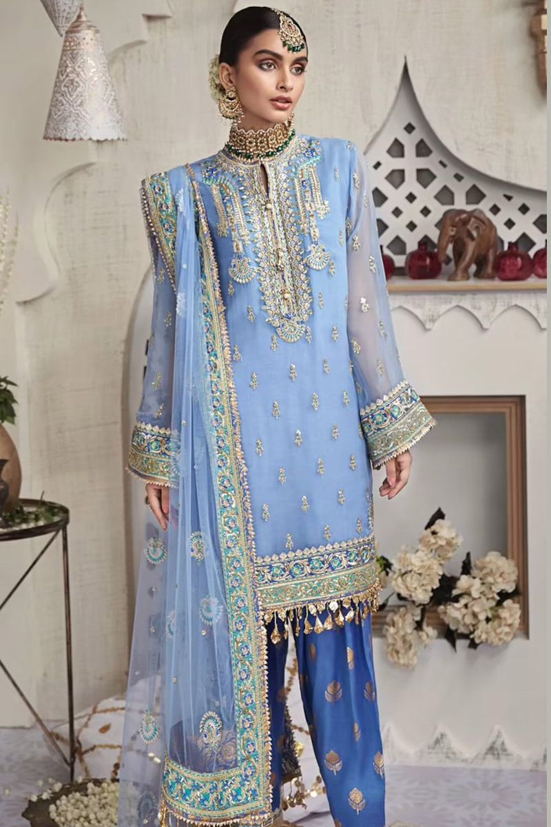Farzeen Style — Mairaz Blue Salwar Kameez