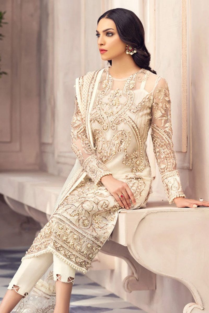 Mairaz White Salwar Kameez