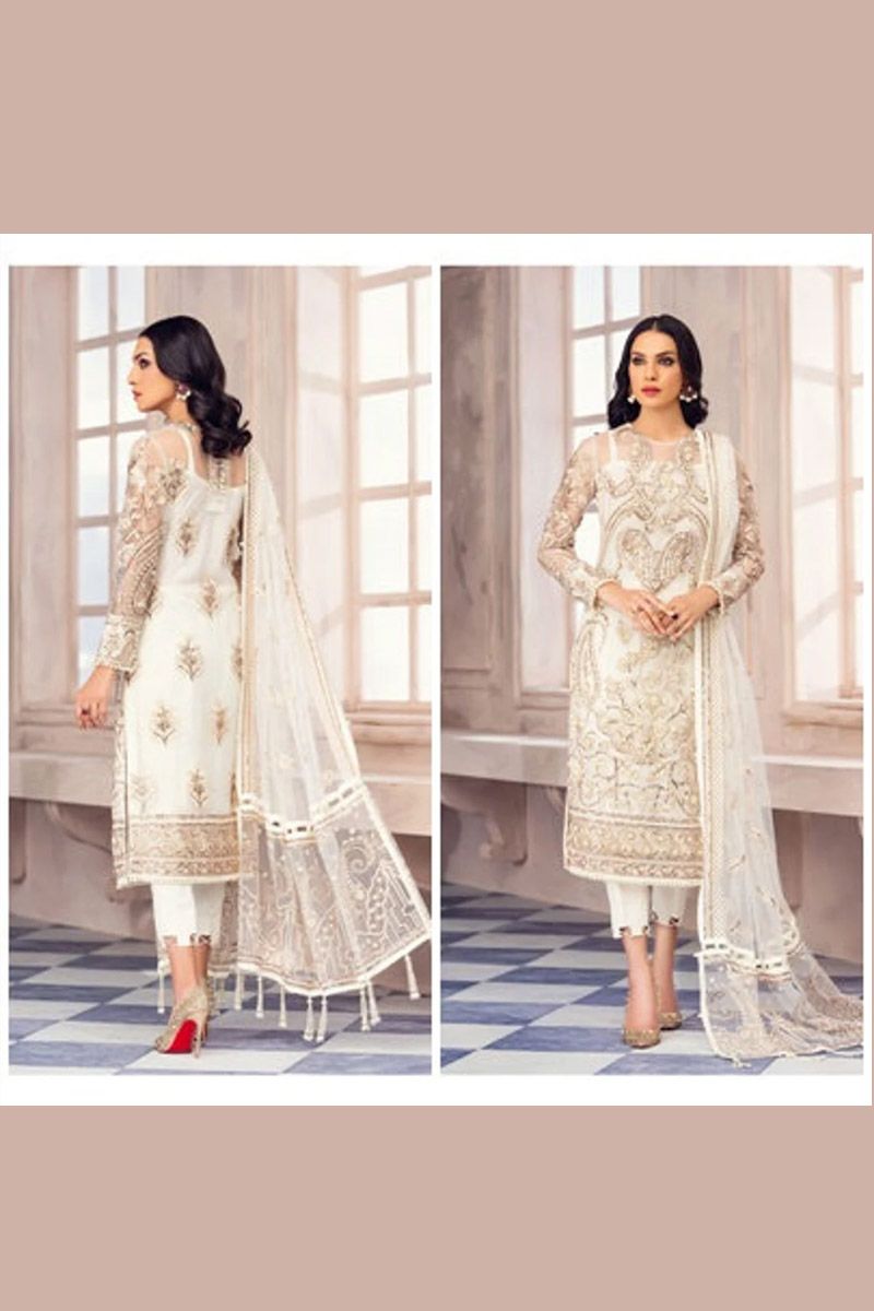 Mairaz White Salwar Kameez