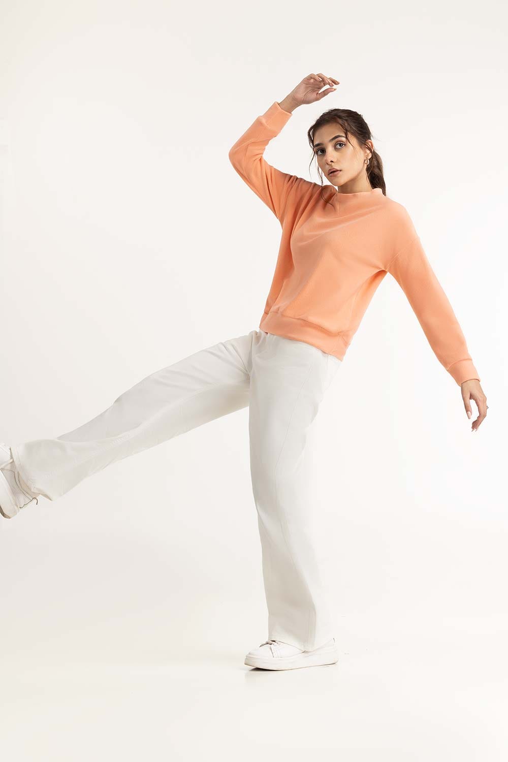 Peach Embroidered Sweatshirt