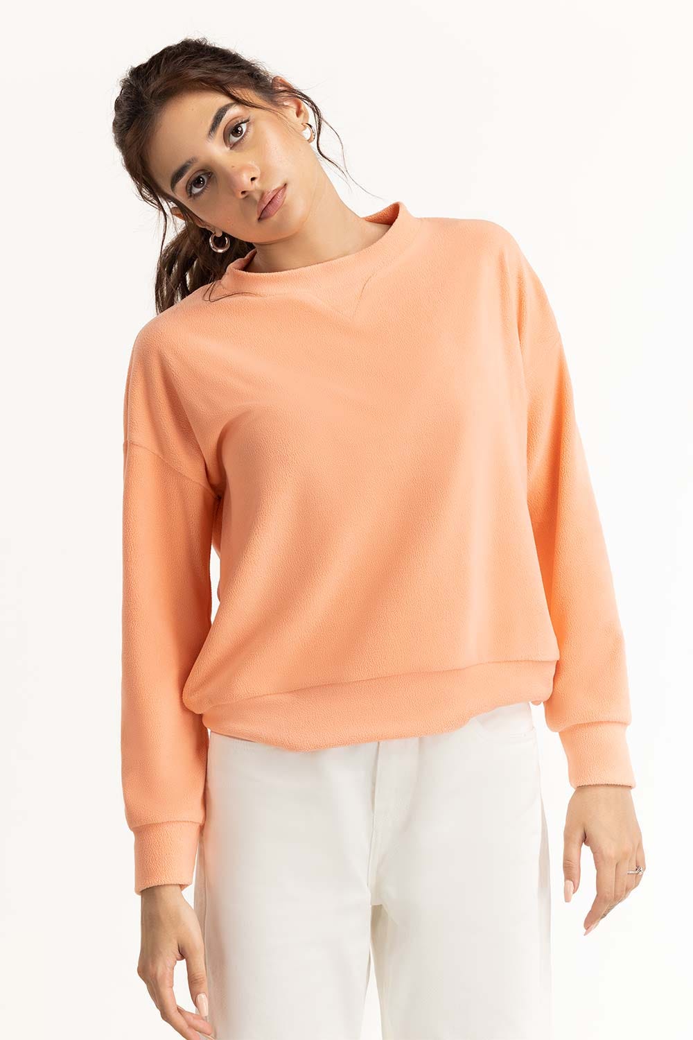 Peach Embroidered Sweatshirt
