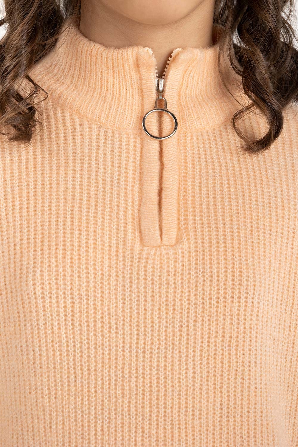 Junior Girl Peach Sweater With