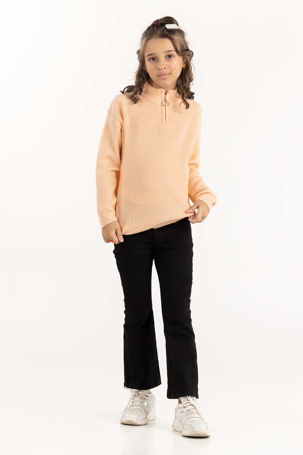 Junior Girl Peach Sweater With