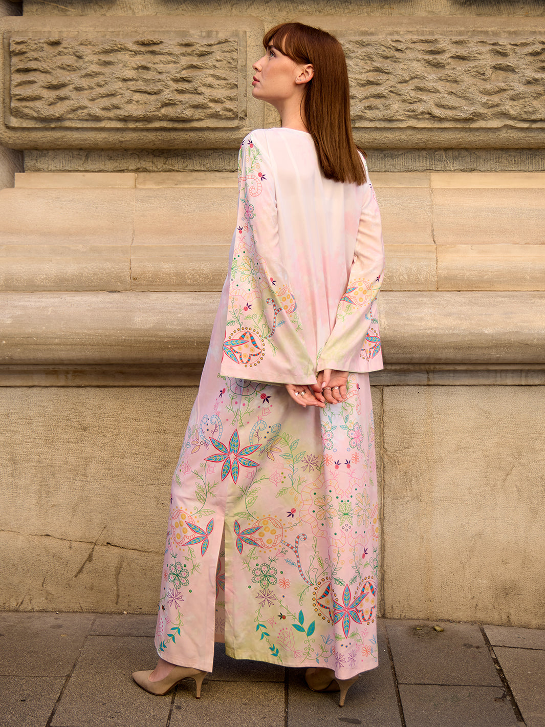 Lelyse - Printed+Embroidered Kaftan