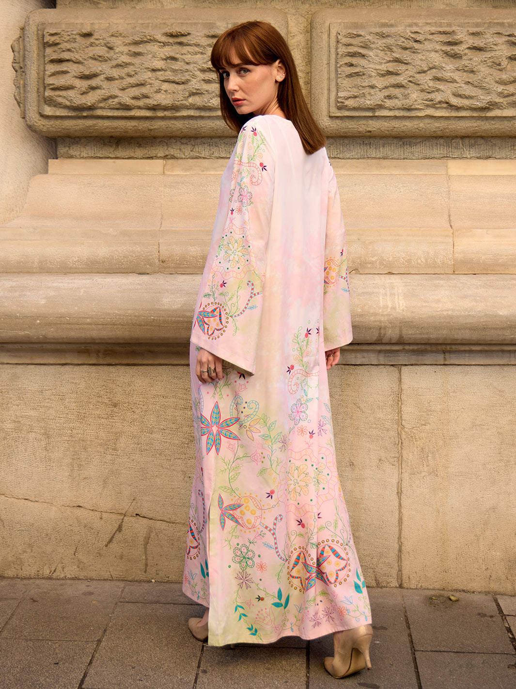 Lelyse - Printed+Embroidered Kaftan