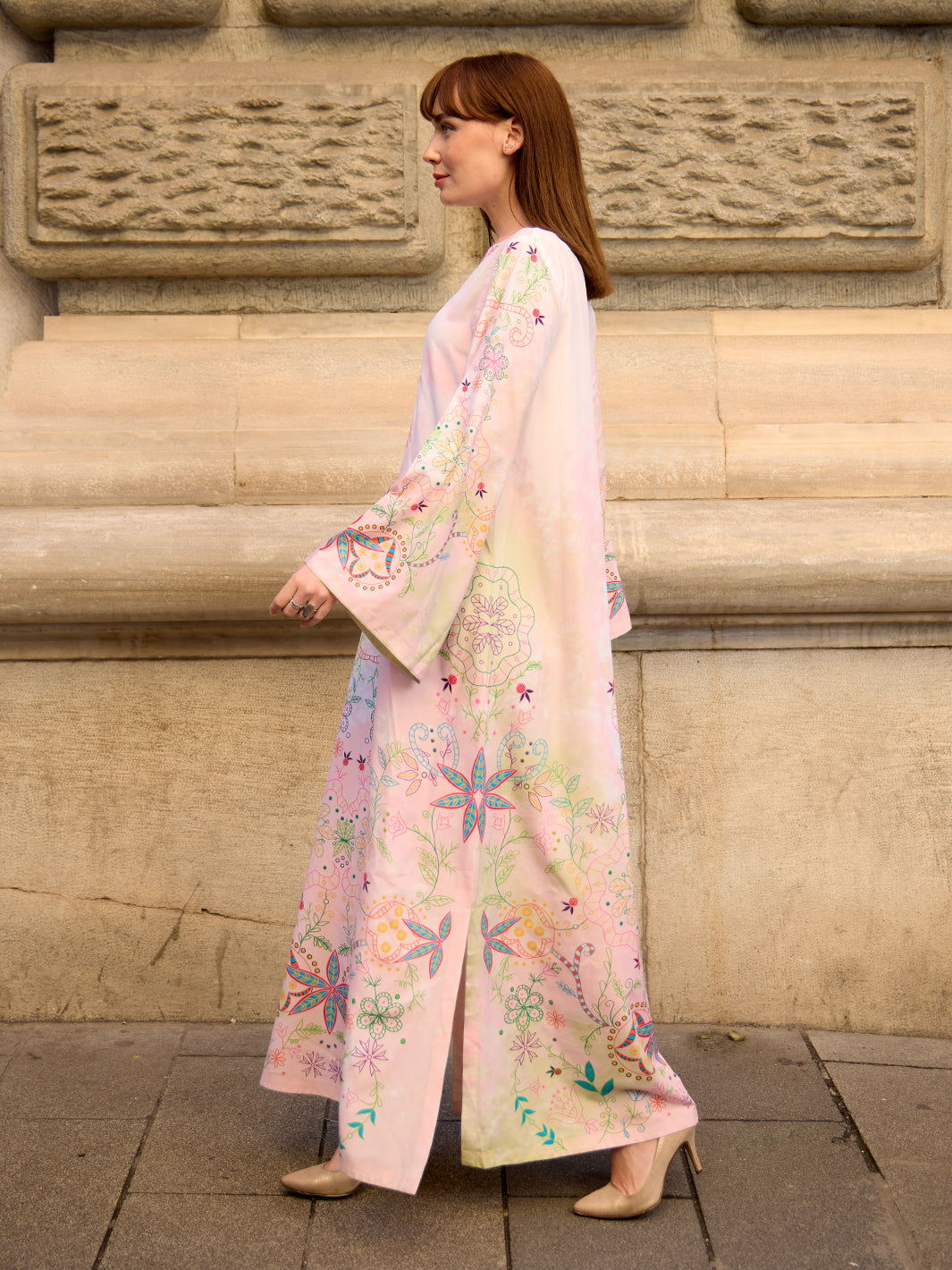 Lelyse - Printed+Embroidered Kaftan
