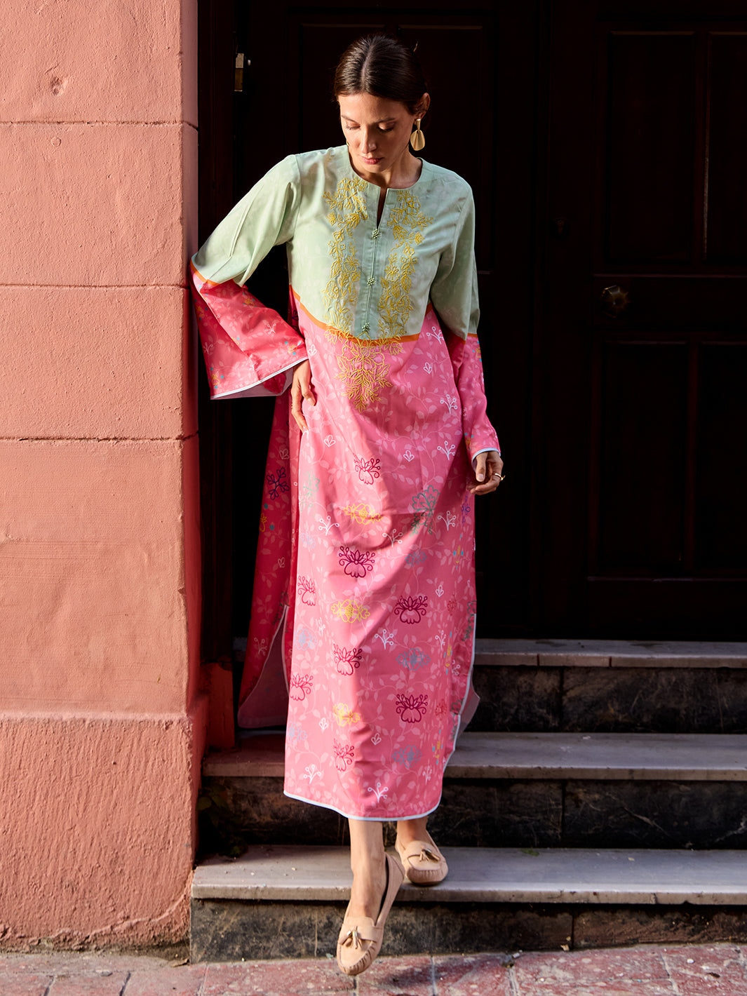 Ovelle - Printed +Embroidered Kaftan