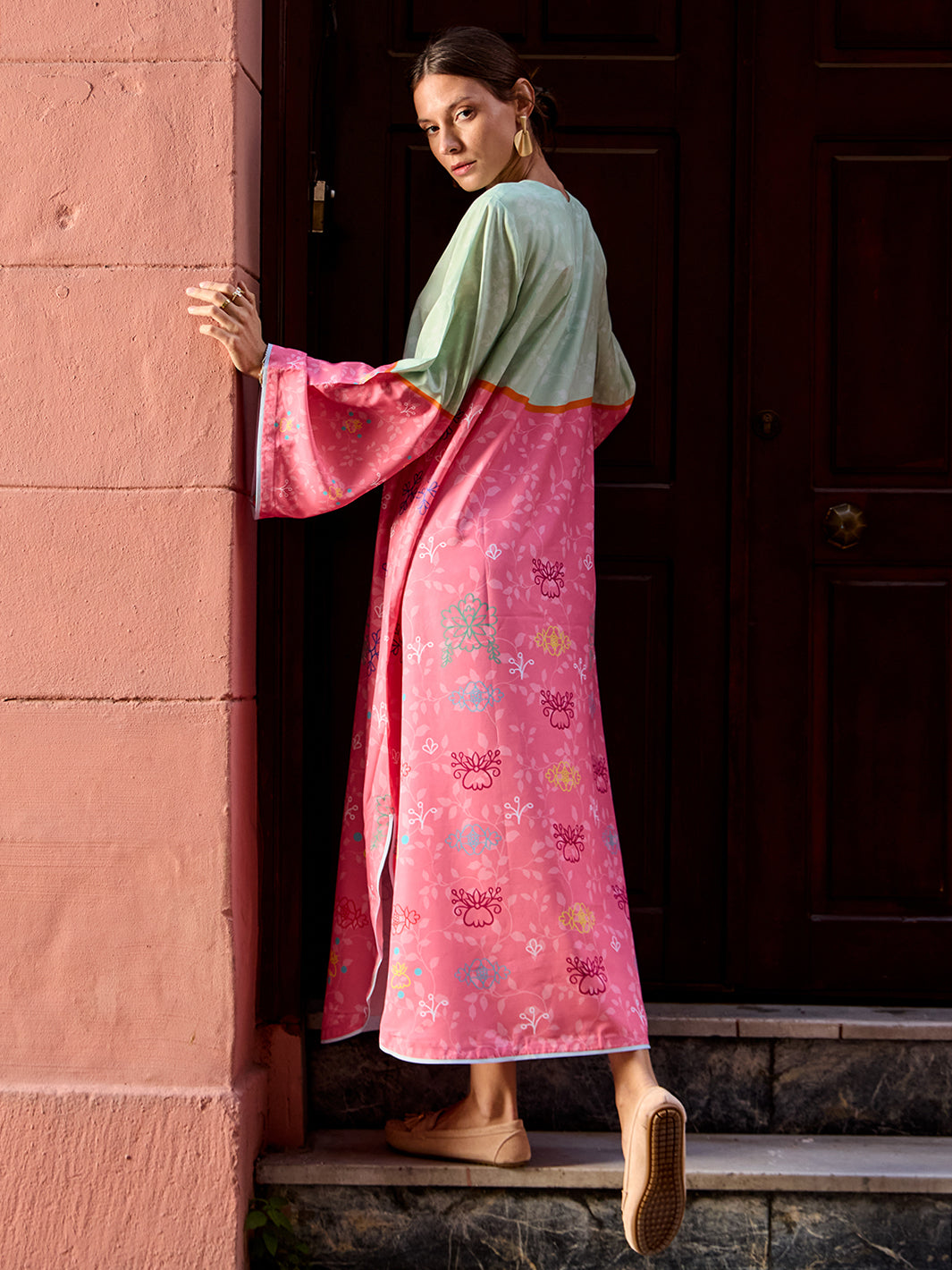 Ovelle - Printed +Embroidered Kaftan