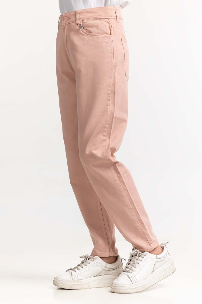 Pink Basic Non Denim Jeans
