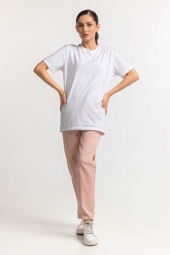 Pink Basic Non Denim Jeans