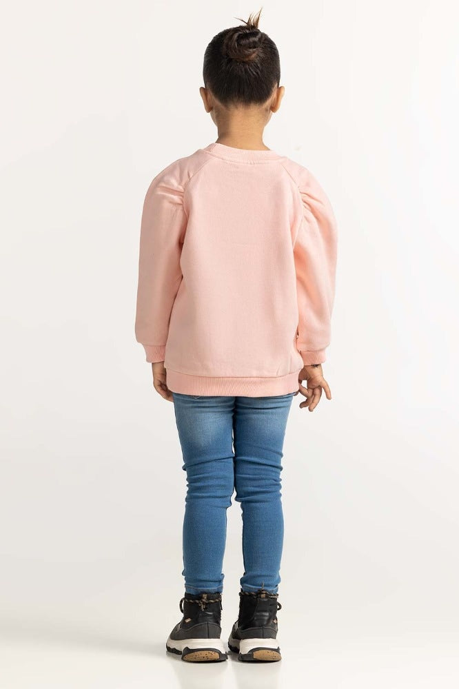 Pink Embroidered Sweatshirt