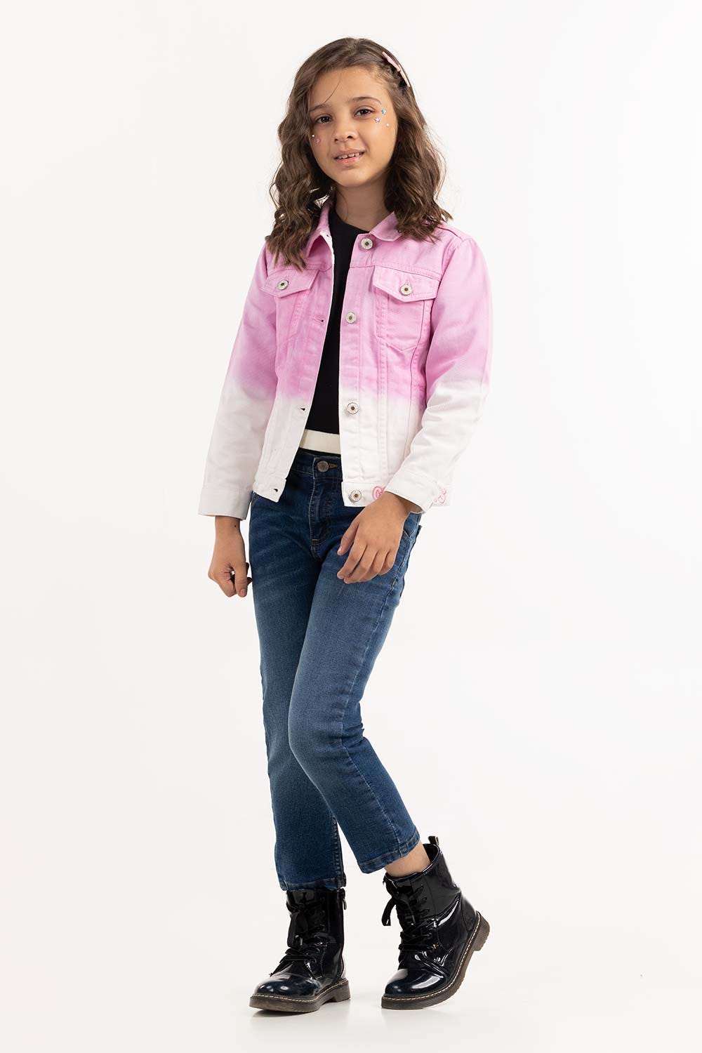 Junior Girl Pink Non Denim Jacket