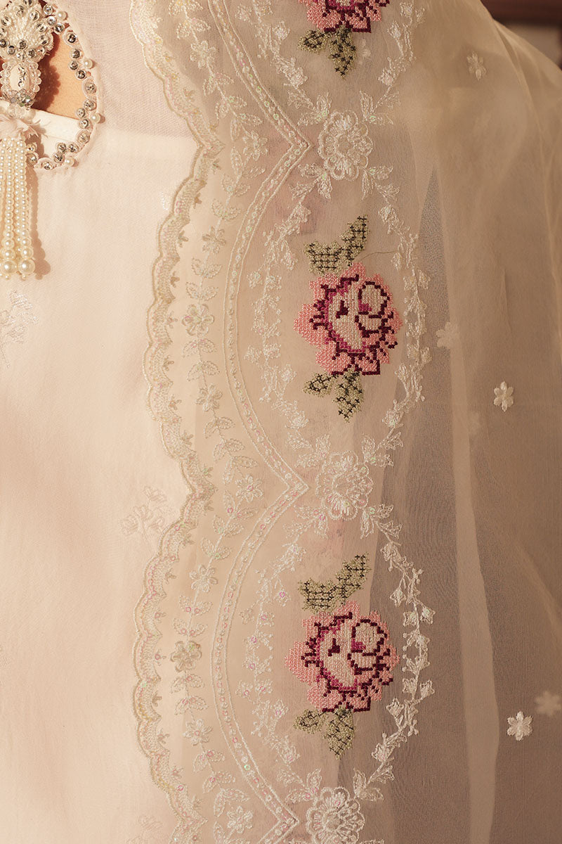 Pale Pink-3 Pc Embroidered Jacquard Suit