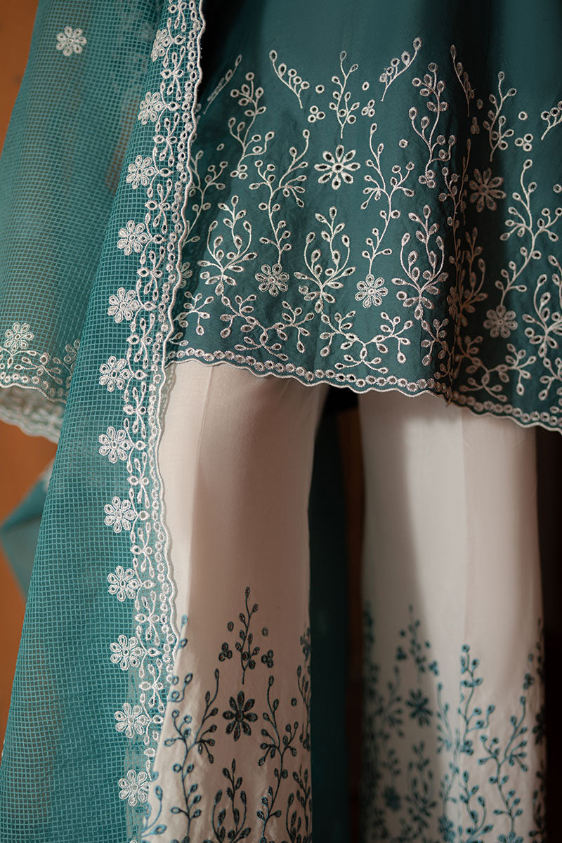 TEAL DREAM- 3PC EMBROIDERED LAWN SUIT