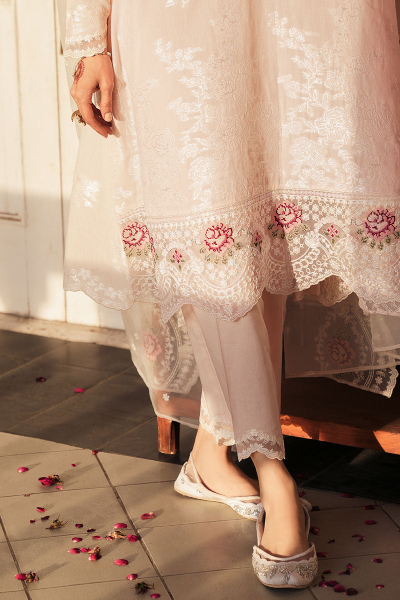 Pale Pink-3 Pc Embroidered Jacquard Suit