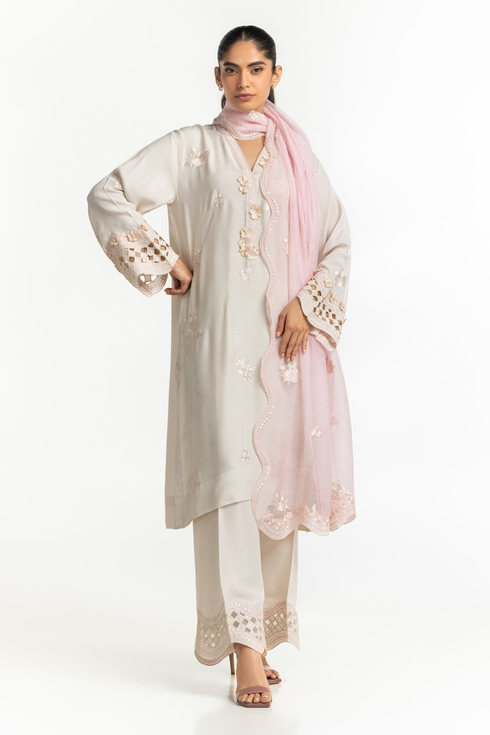 Poly Munar Embroidered Dupatta