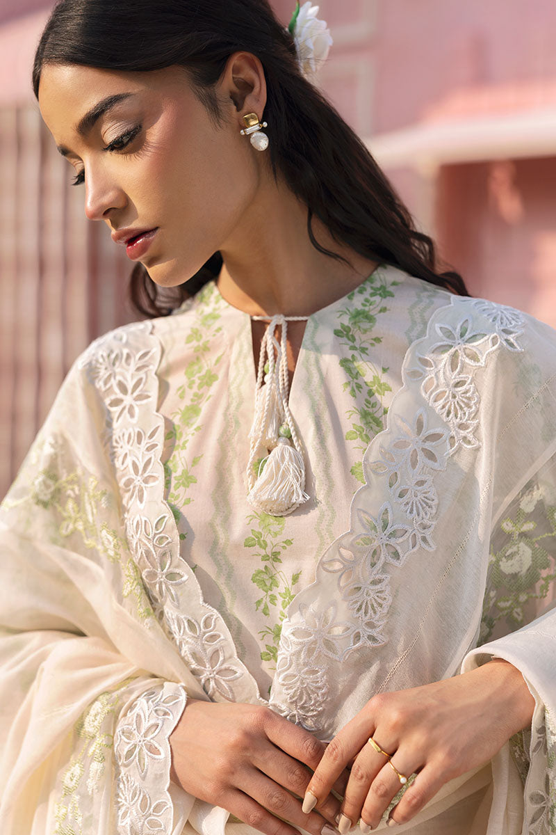GREEN TRELLIS-3PC PRINTED LAWN SUIT