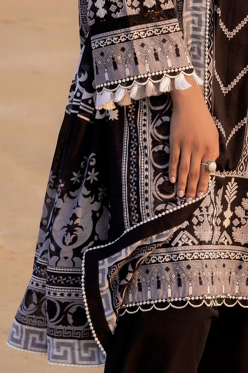 3 Piece Unstitched Embroidered Printed Lawn Suit