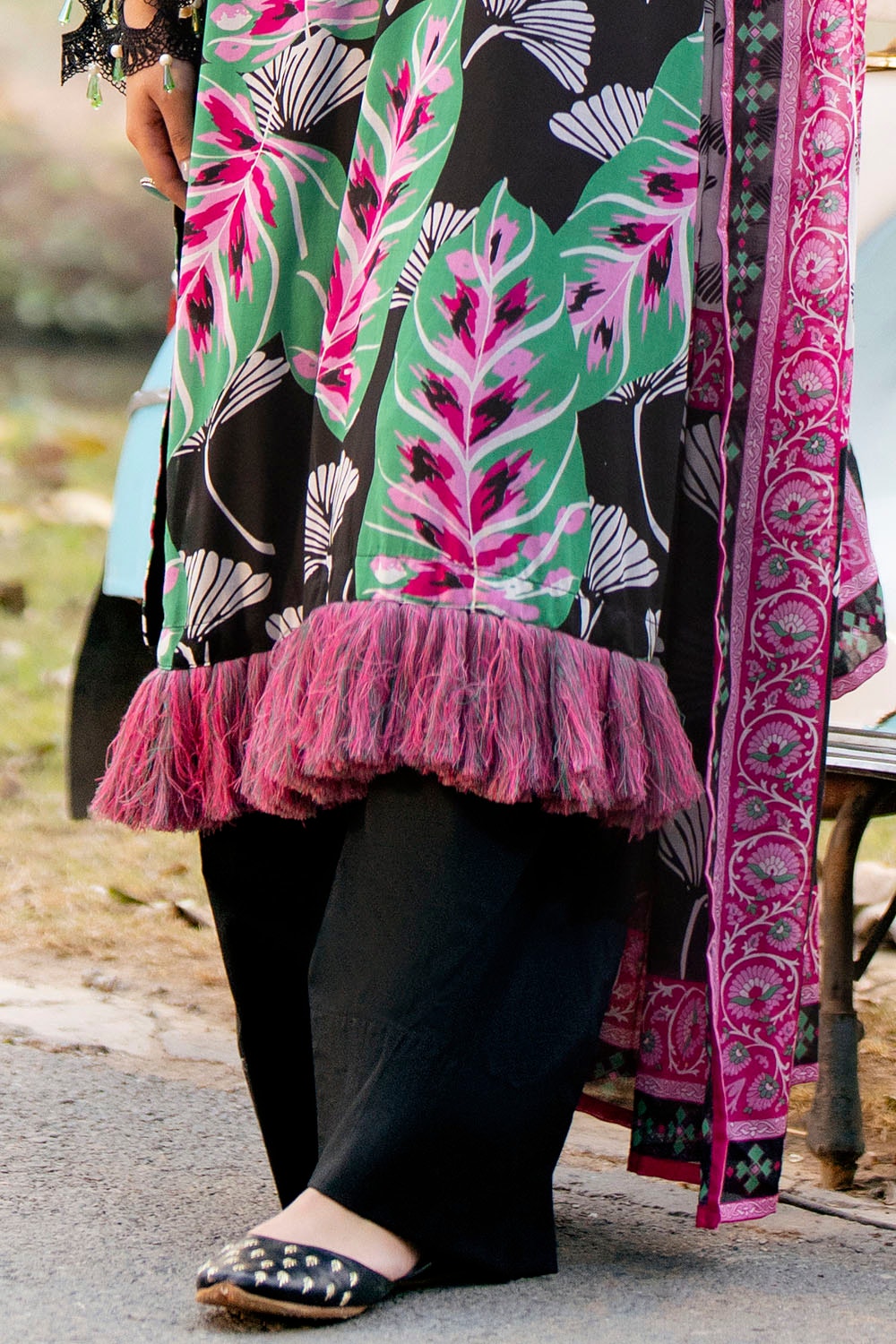 3 Piece Unstitched Jacquard Suit with Printed Lawn Dupatta