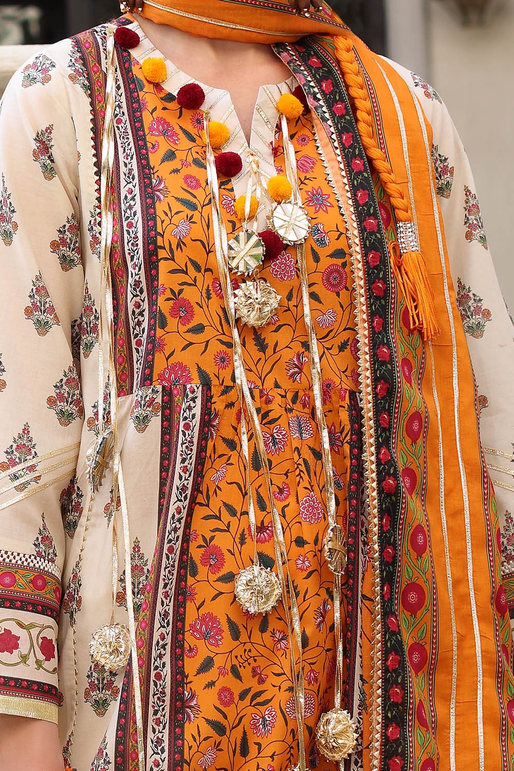 3 Piece Unstitched Printed Lawn Suit with Printed Lawn Dupatta