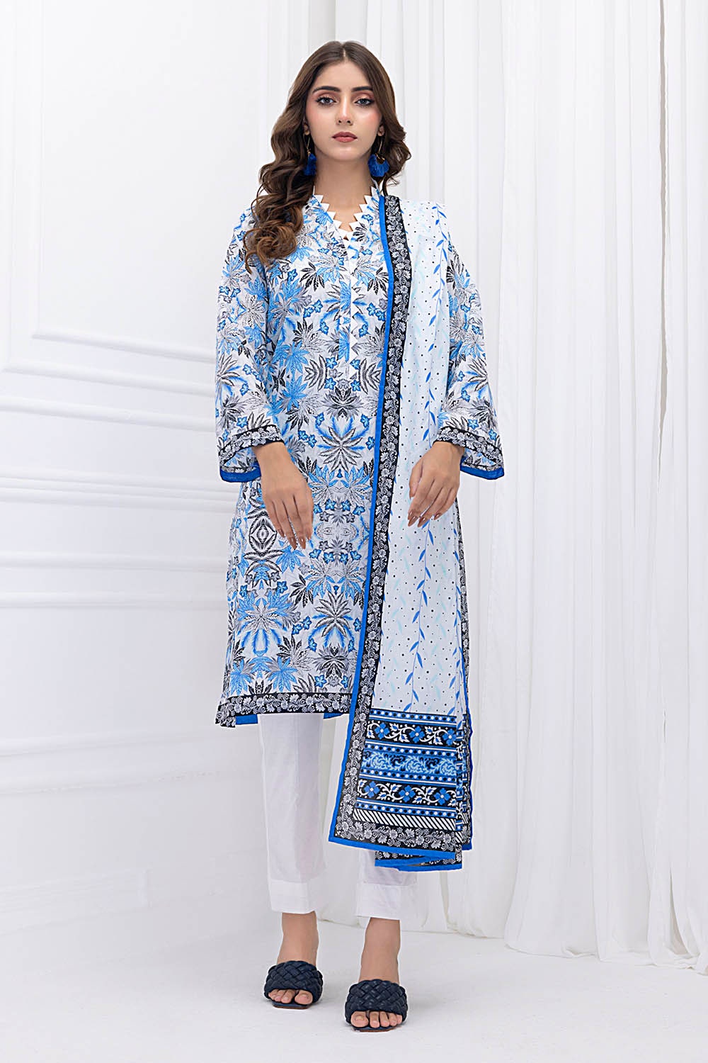 3 Piece Unstitched Printed Lawn Suit