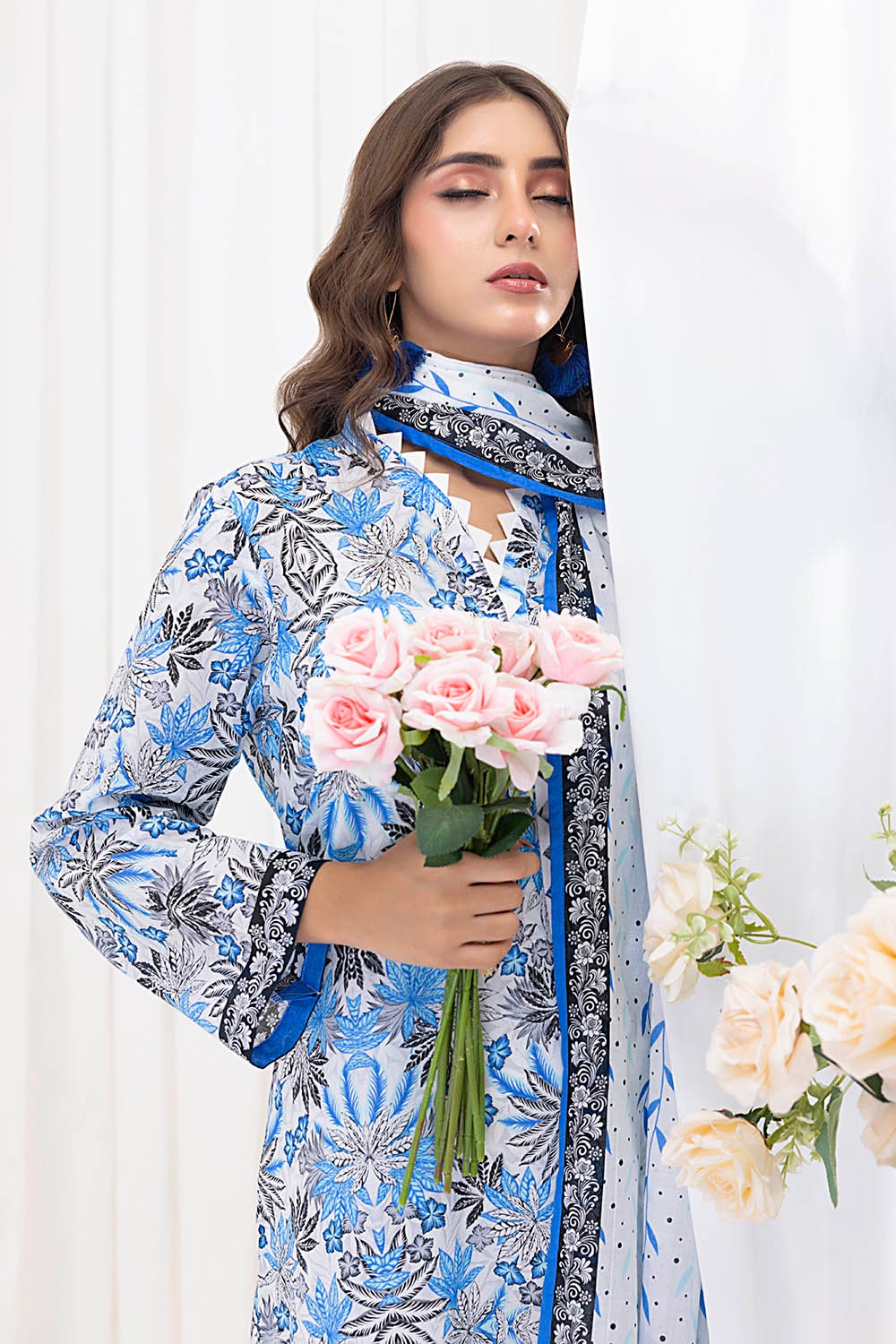 3 Piece Unstitched Printed Lawn Suit