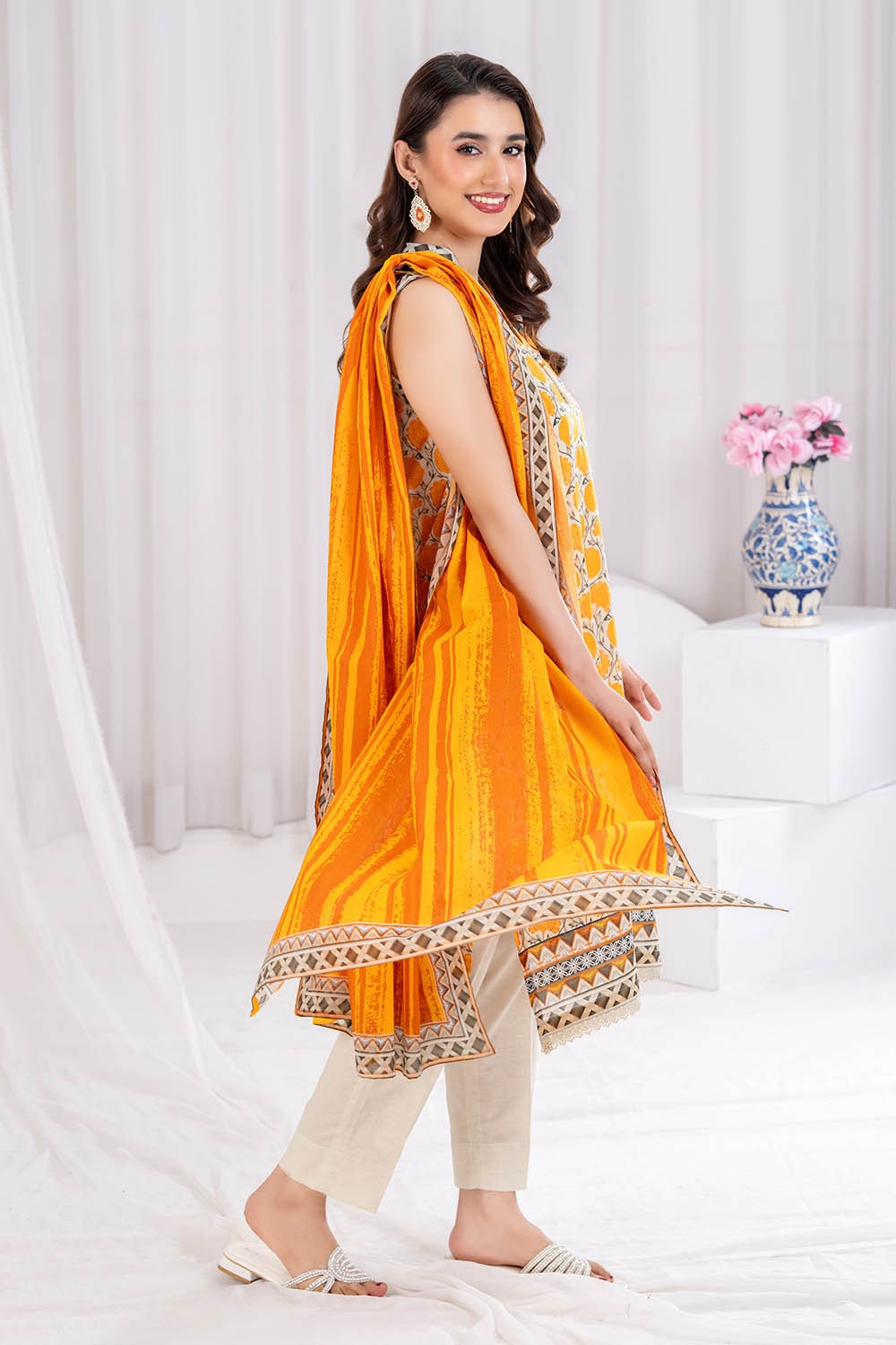 3 Piece Unstitched Printed Lawn Suit