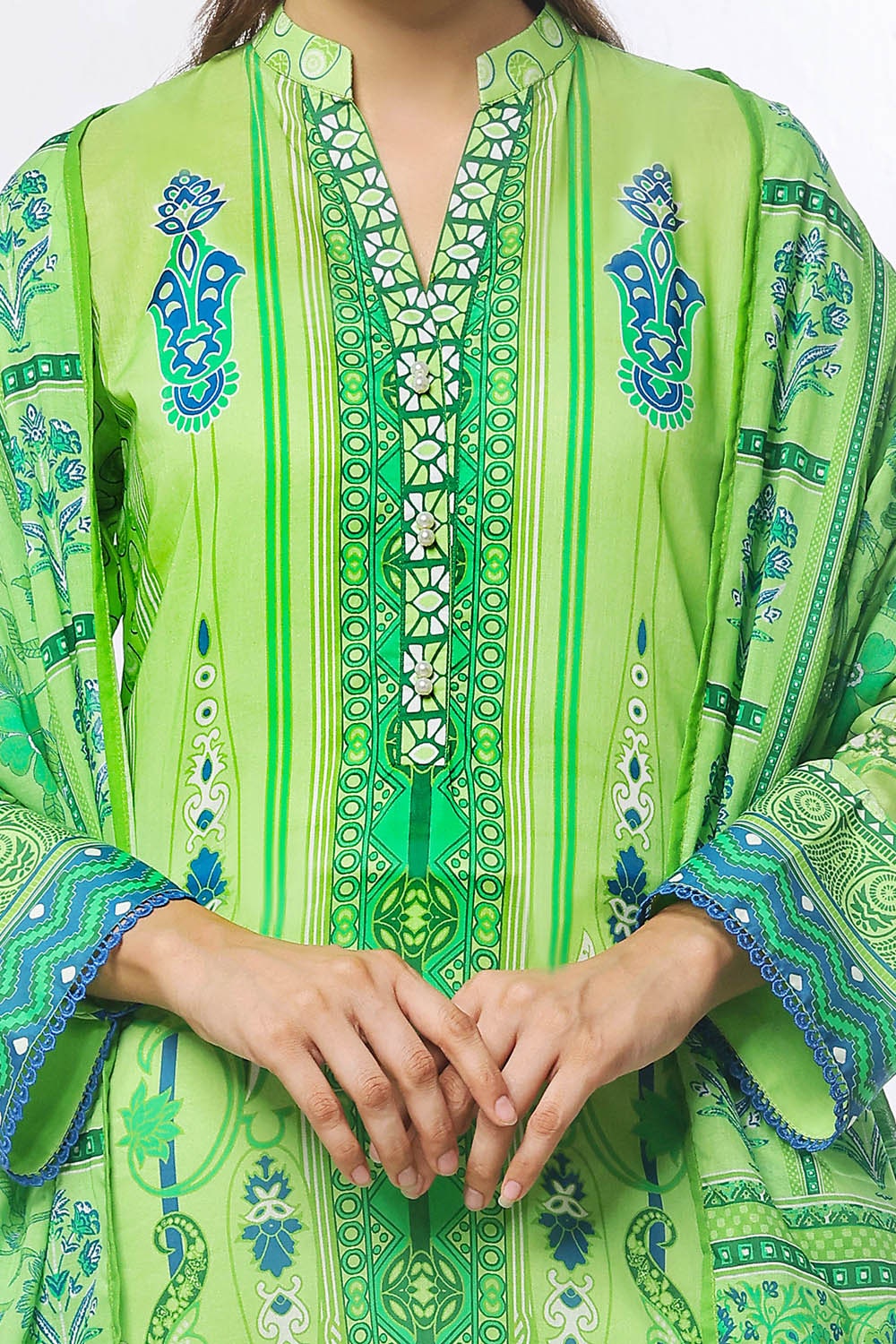 3 Piece Unstitched Printed Lawn Suit