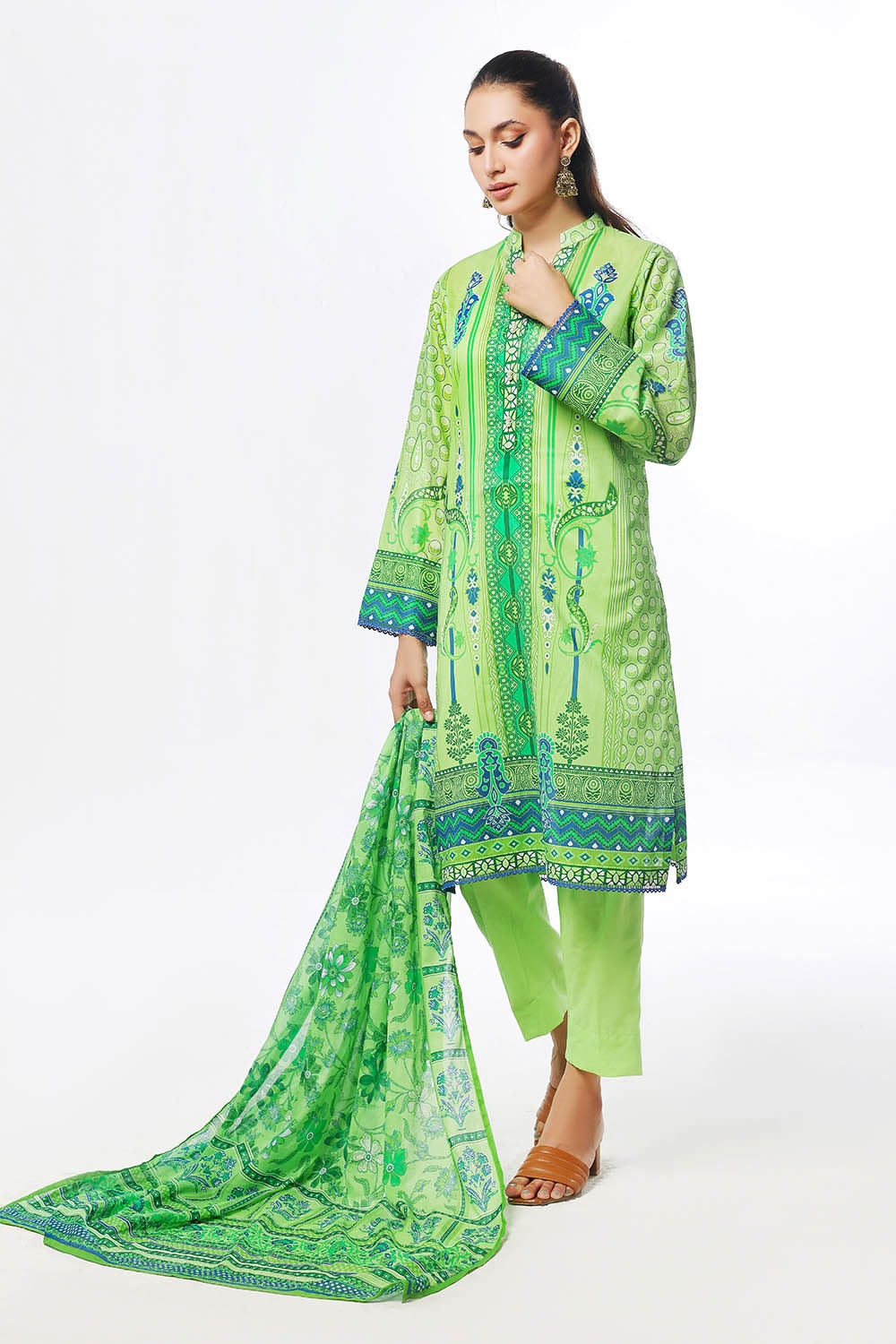 3 Piece Unstitched Printed Lawn Suit