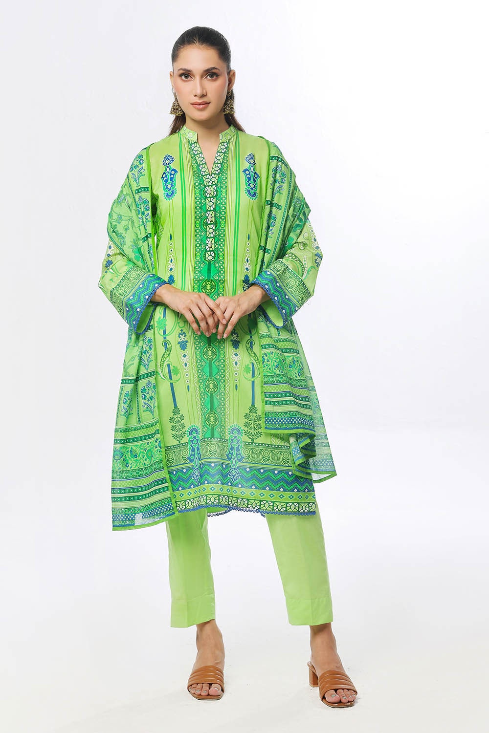 3 Piece Unstitched Printed Lawn Suit