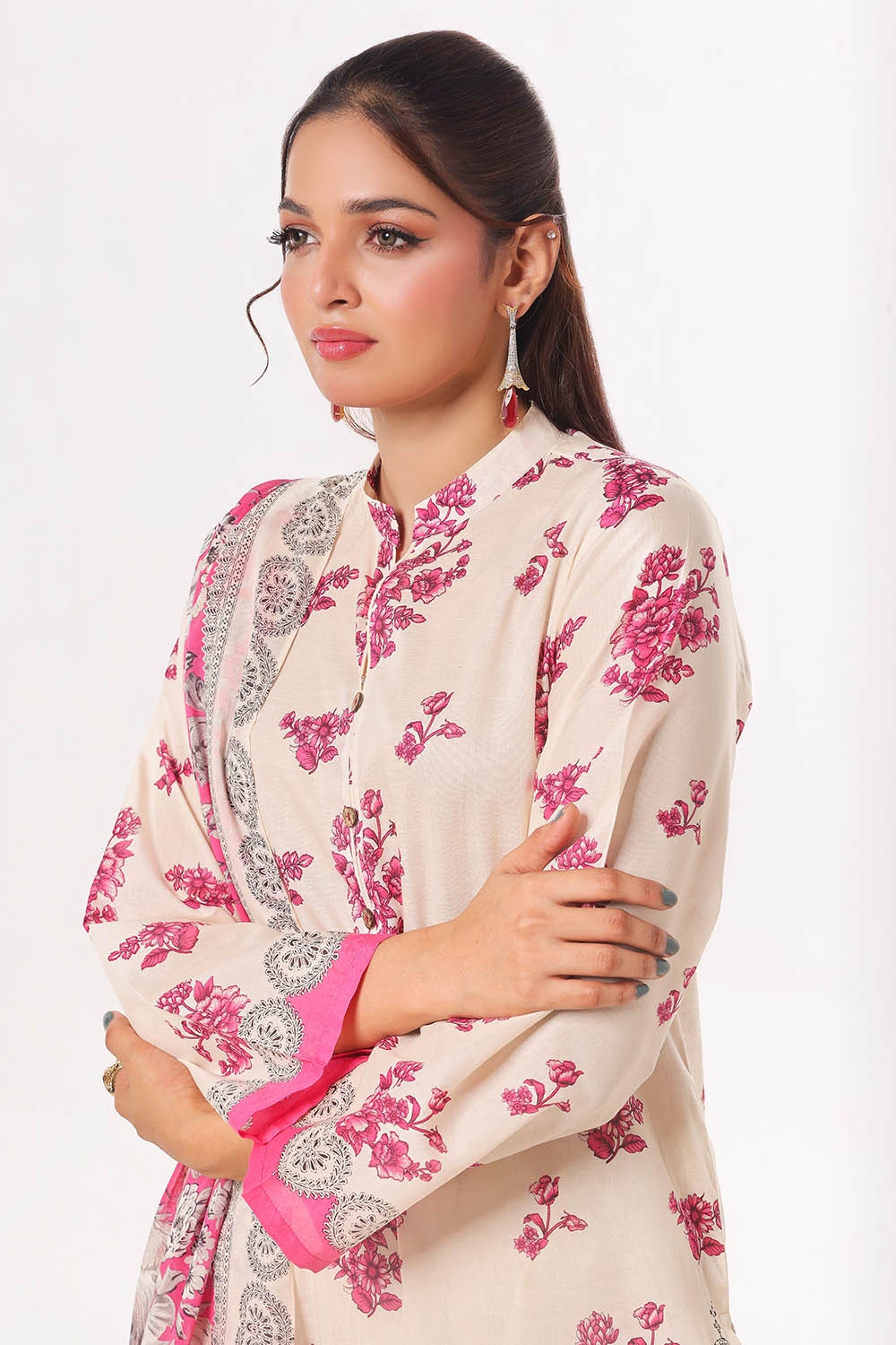 3 Piece Unstitched Printed Lawn Suit