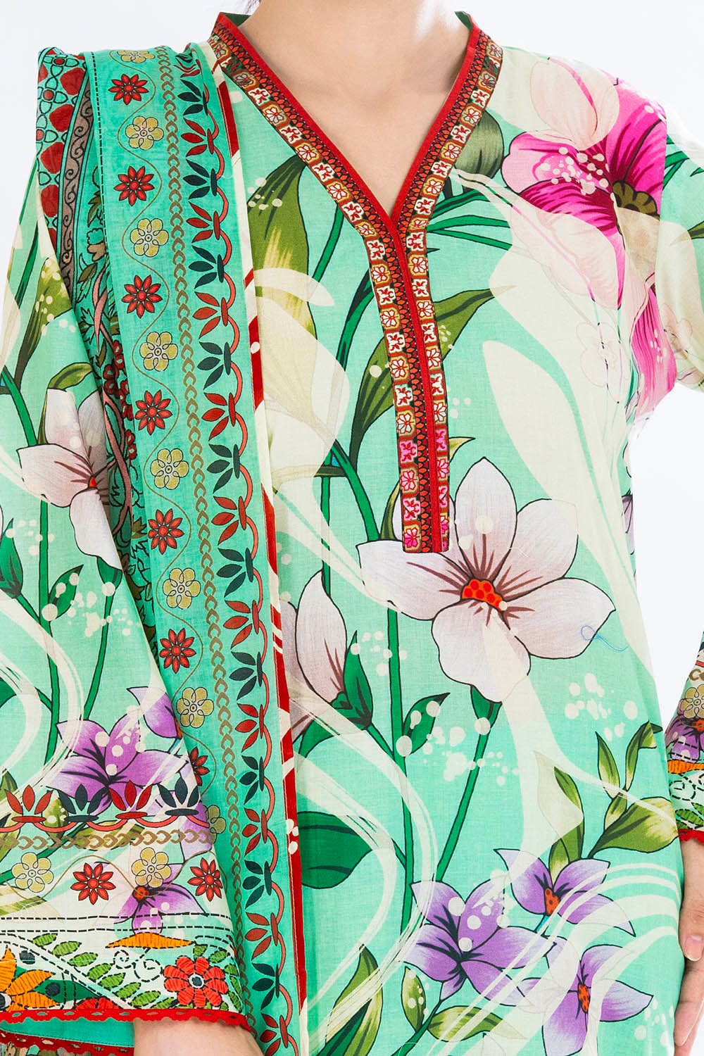 3 Piece Unstitched Printed Lawn Suit