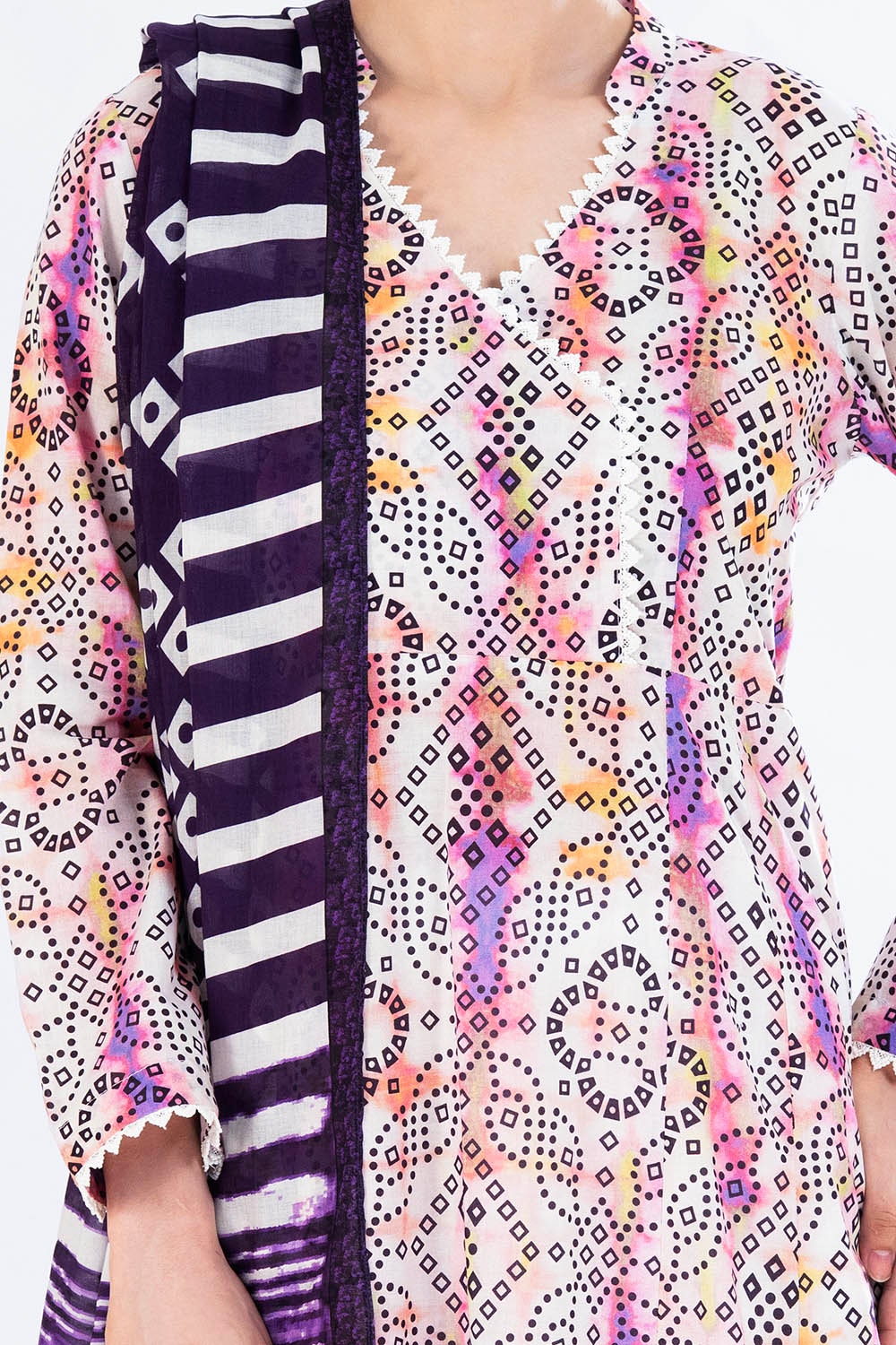 3 Piece Unstitched Printed Lawn Suit