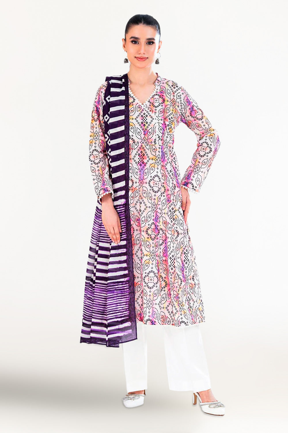 3 Piece Unstitched Printed Lawn Suit