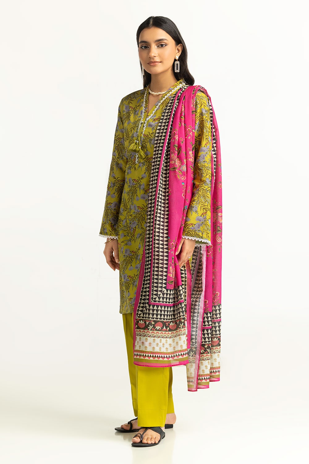 3 Piece Unstitched Printed Lawn Suit