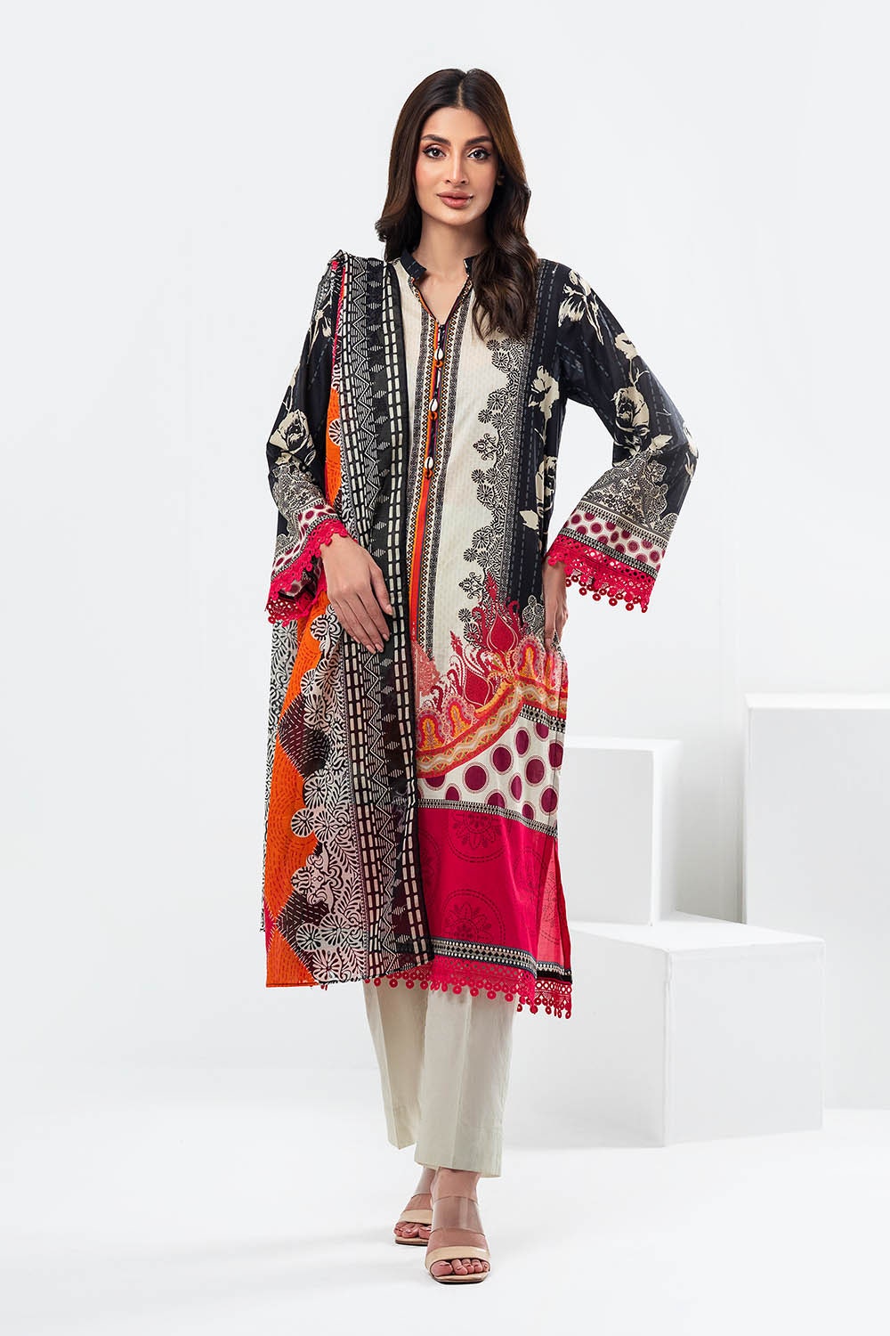 3 Piece Unstitched Printed Lawn Suit