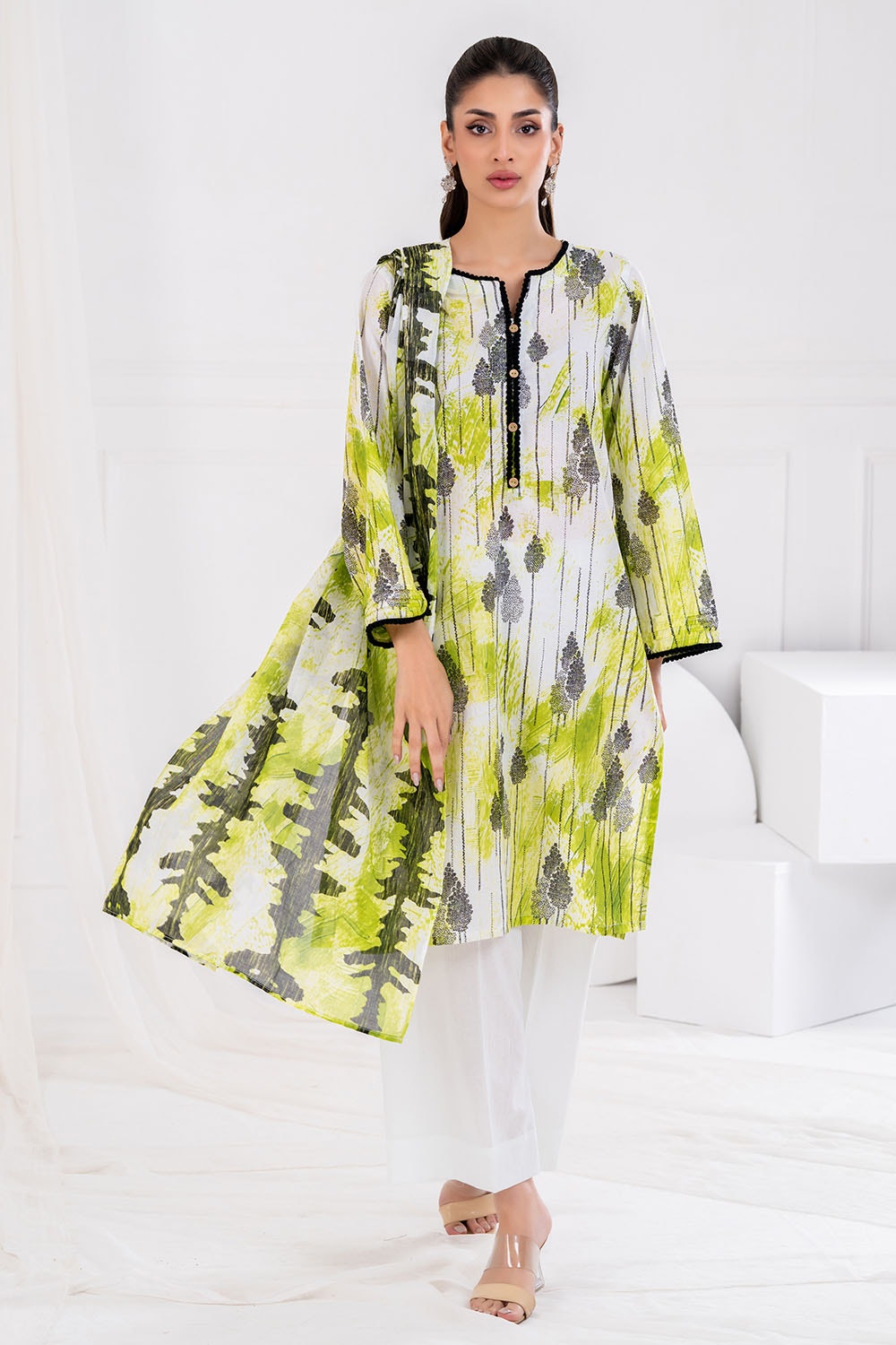 3 Piece Unstitched Printed Lawn suit