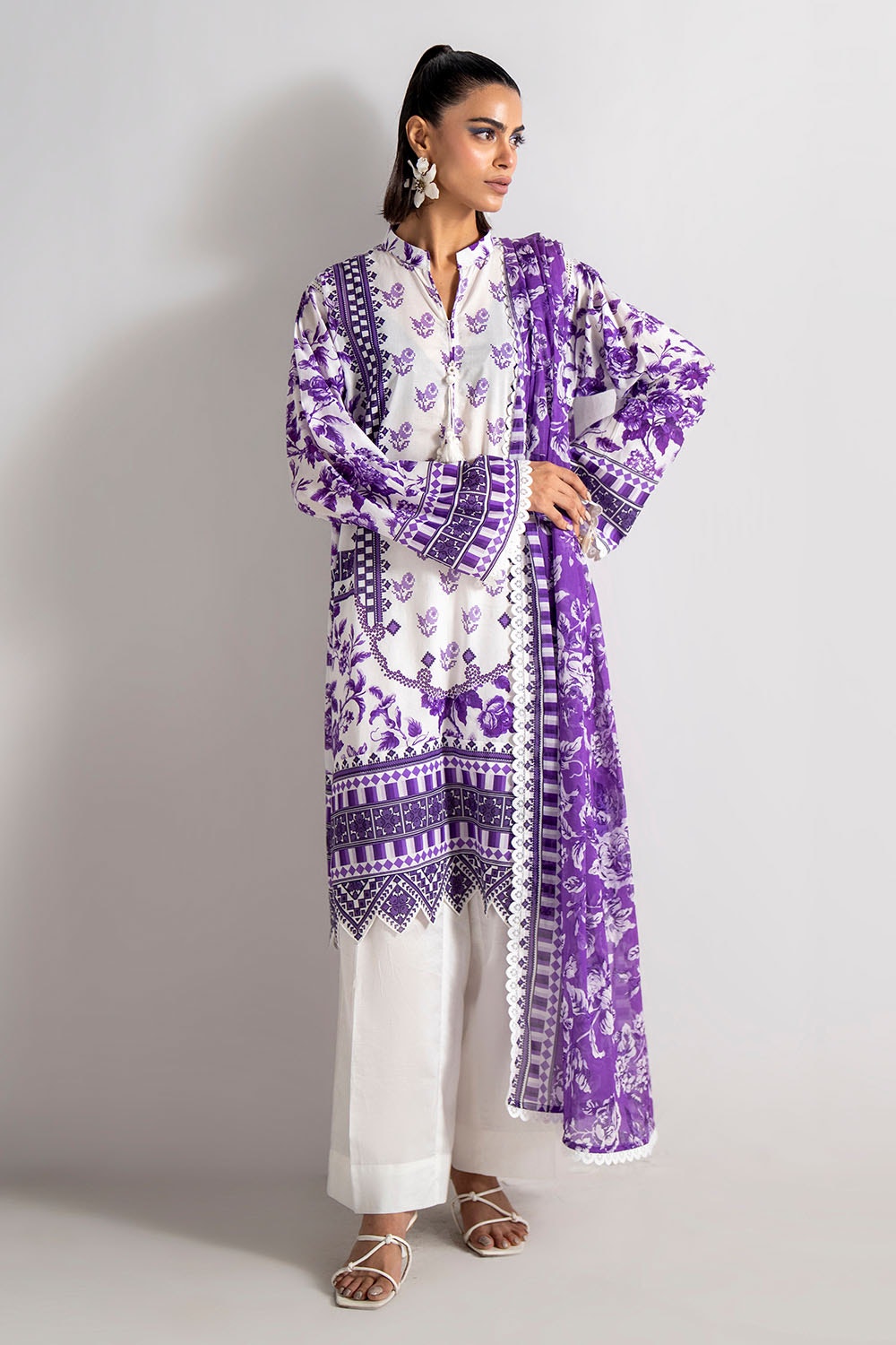 3 Piece Unstitched Printed Lawn Suit