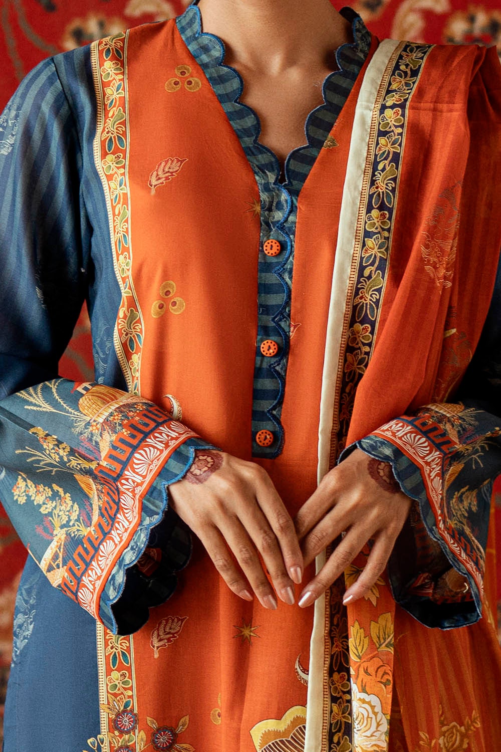 3 Piece Unstitched Printed Lawn Suit