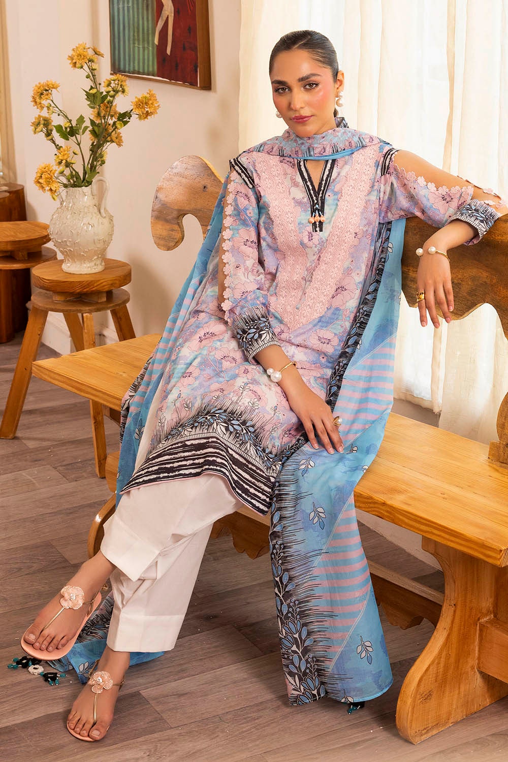 3 Piece Unstitched Printed Lawn Suit