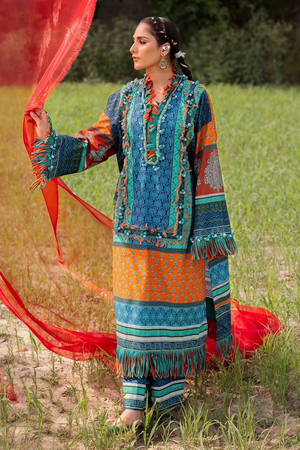 2 Piece Unstitched Printed Lawn Suit