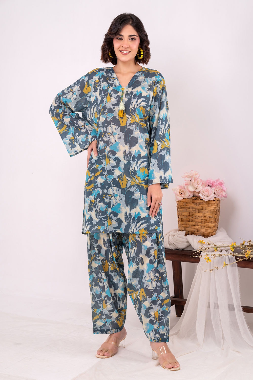 2 Piece Unstitched Printed Lawn Suit