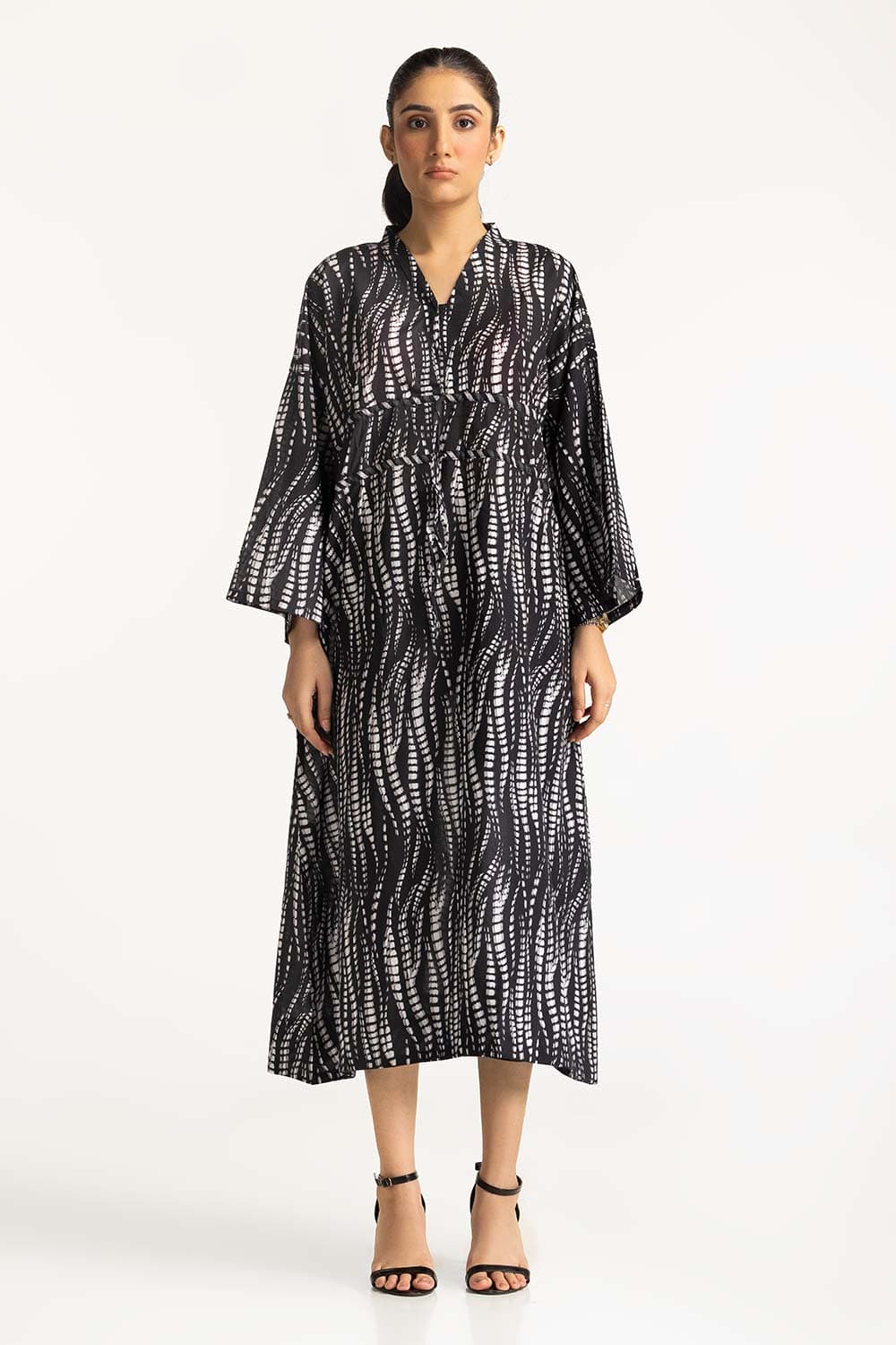 Printed V-Neck Dress