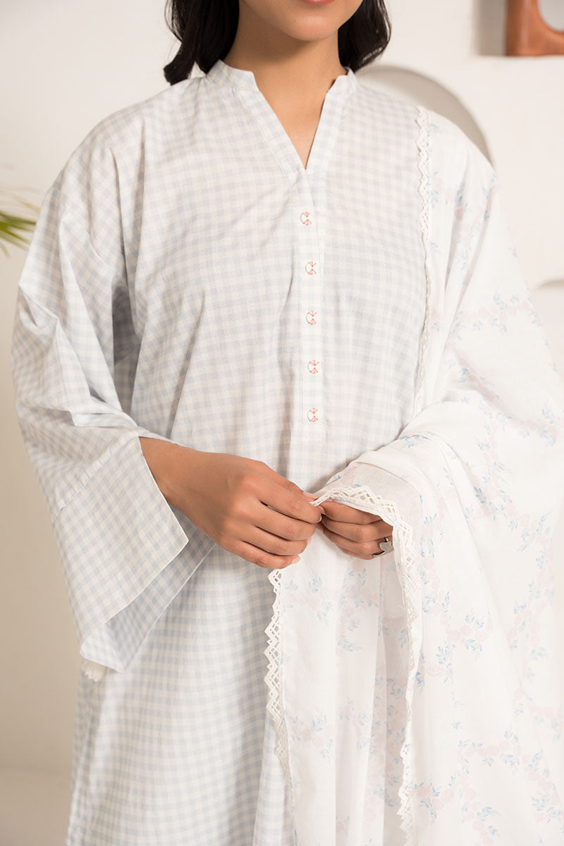 PORCELAIN GRIS-3PC (SHIRT,DUPATTA & TROUSER)